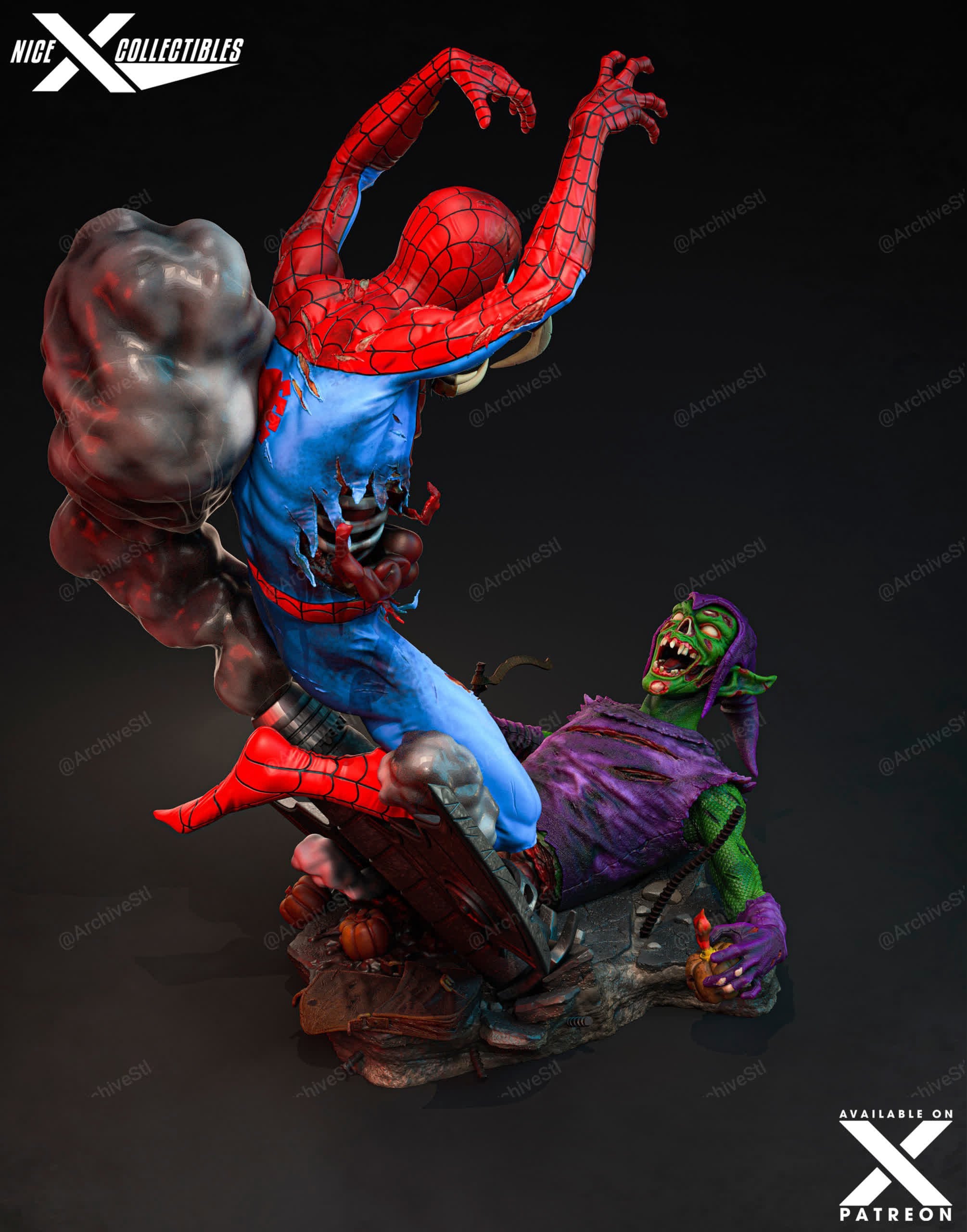 Zombie Spiderman Nice Collectibles Marvel 3D STL
