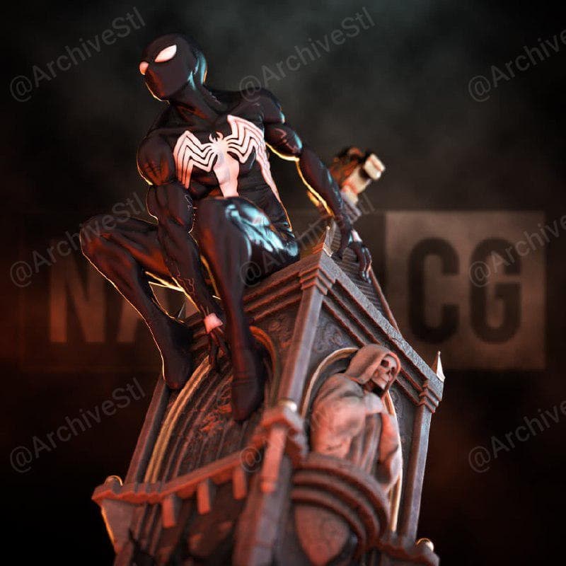 Spiderman Symbiote Statue Marvel 3D STL