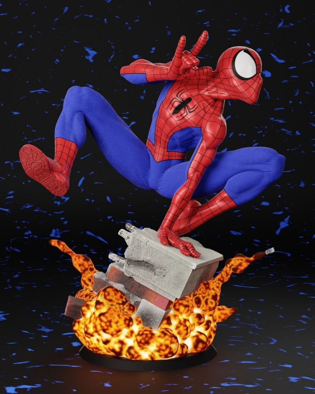 Spiderman Comic Diorama Marvel 3D STL