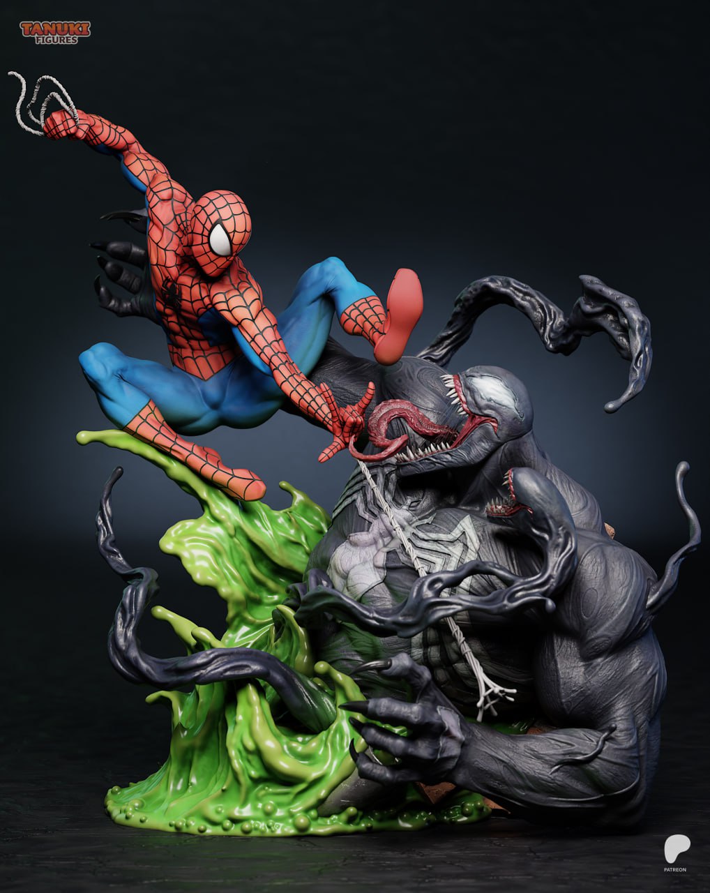 Spiderman vs Venom Tanuki Marvel 3D STL