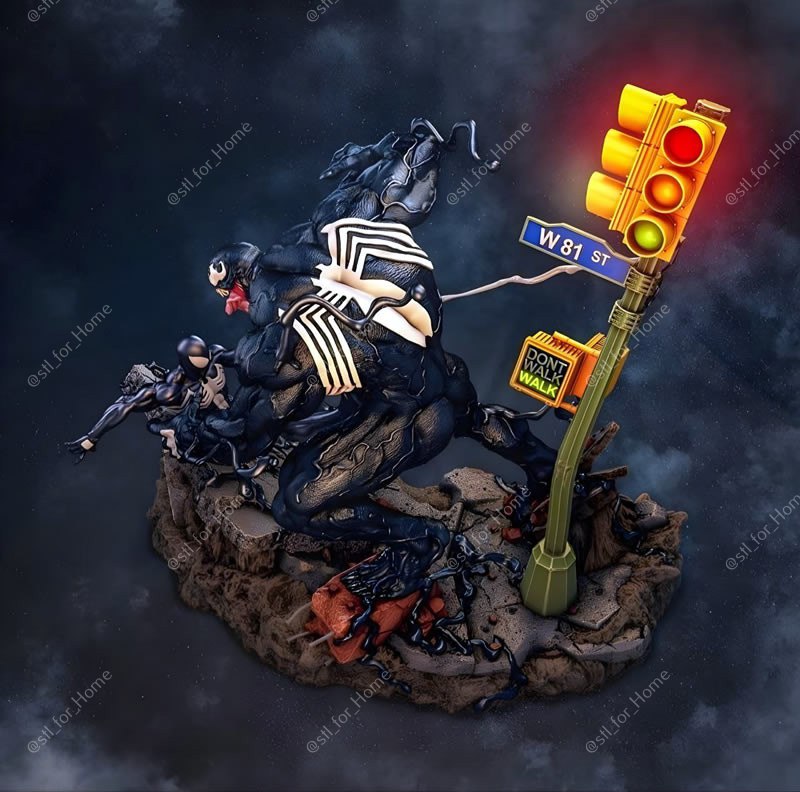 Venom vs Black Spiderman Marvel 3D STL