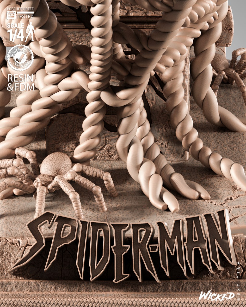 Spiderman Portrait Bust 2025 Wicked Marvel 3D STL