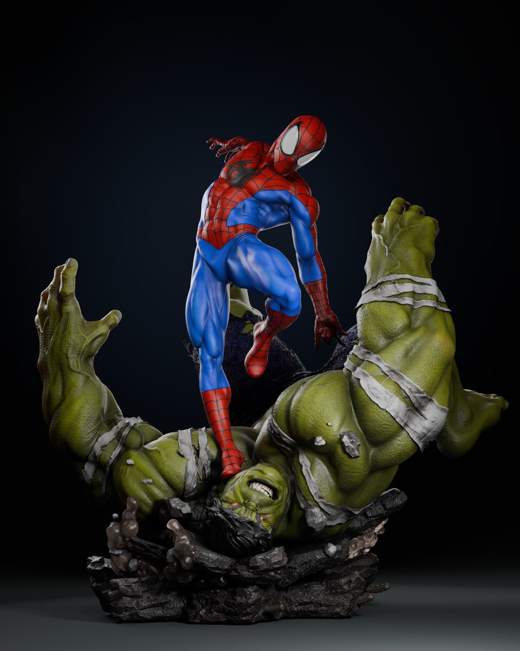 Spiderman vs Hulk ZEZ Marvel 3D STL