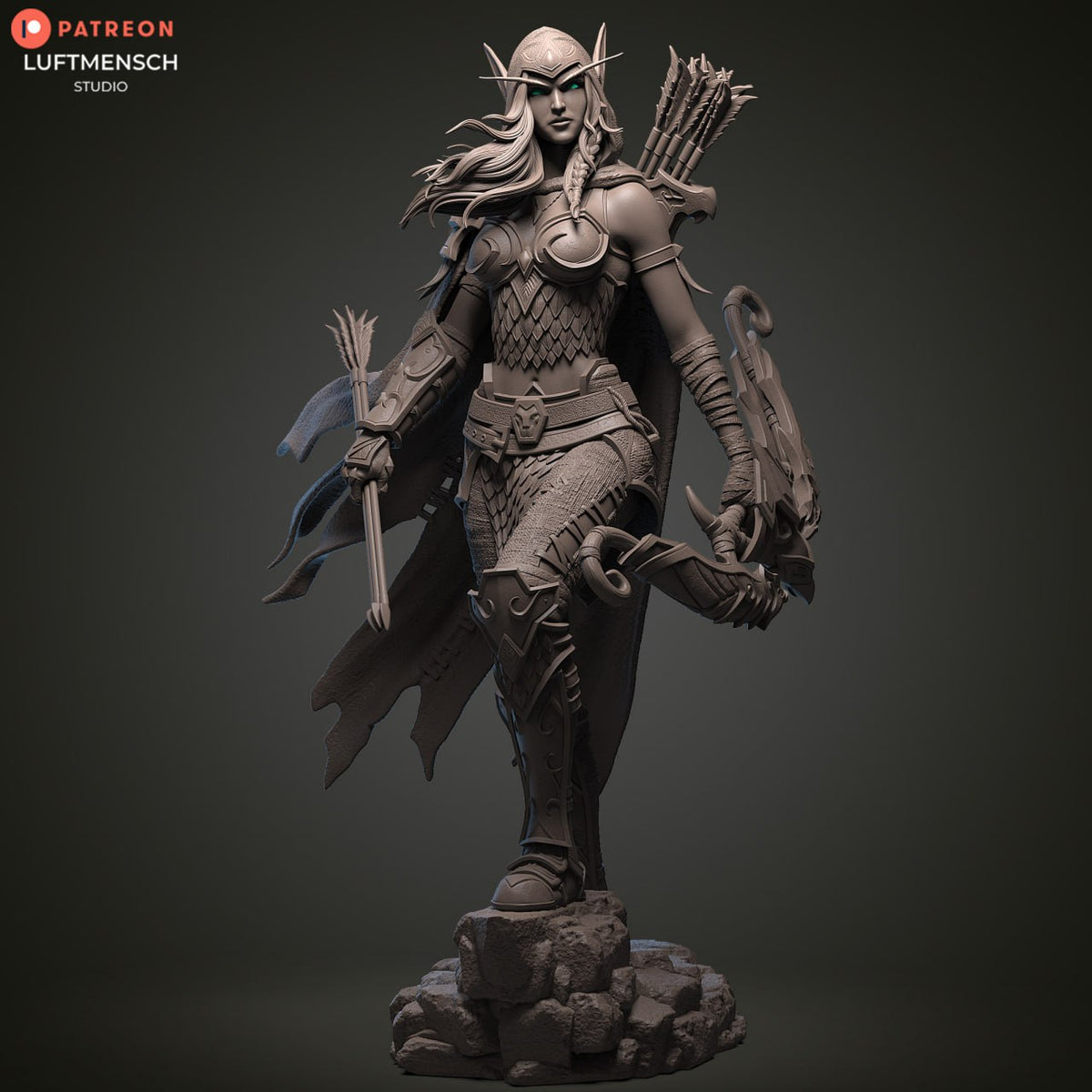Alleria Windrunner Warcraft 3 Luftmensch World of Warcraft 3D STL
