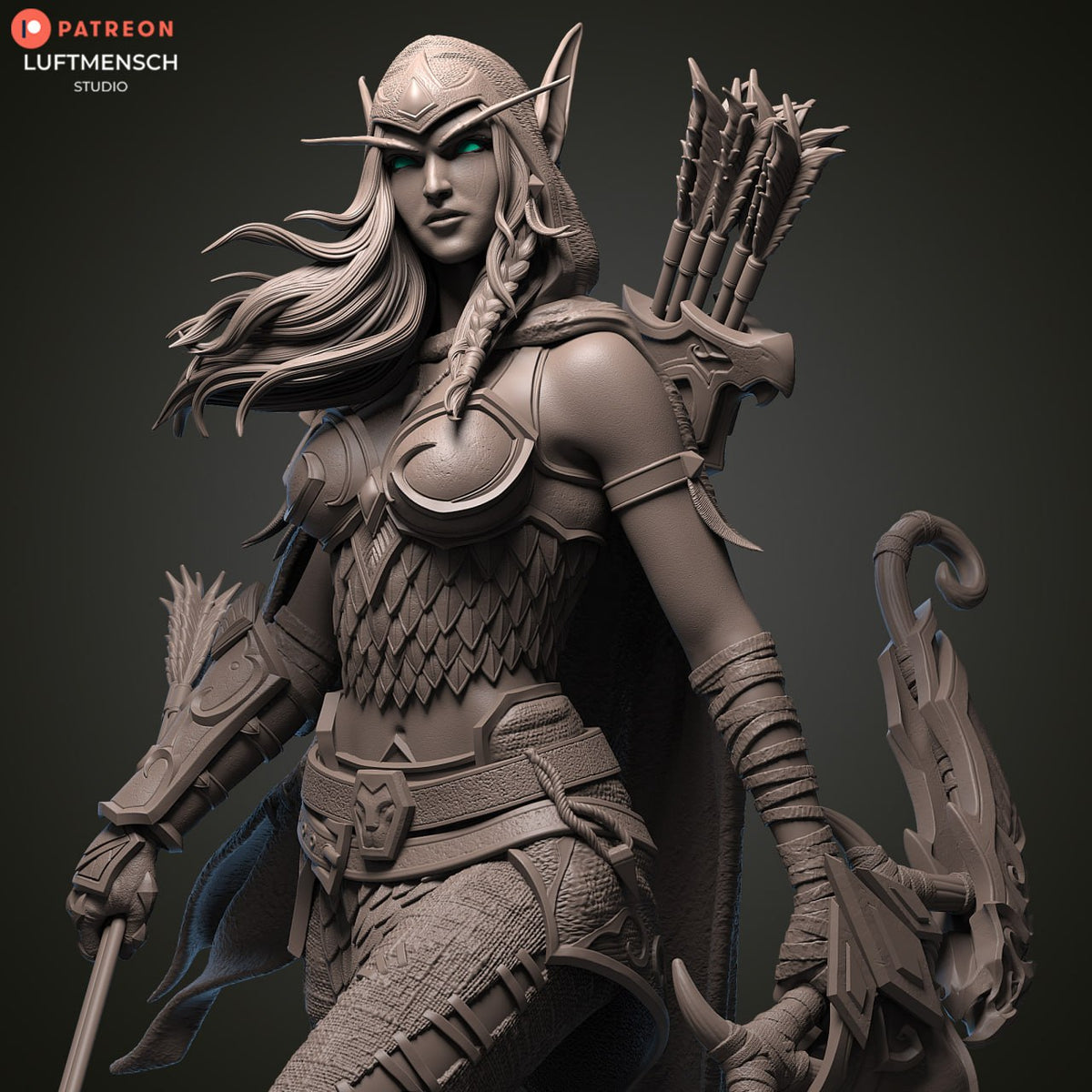 Alleria Windrunner Warcraft 3 Luftmensch World of Warcraft 3D STL