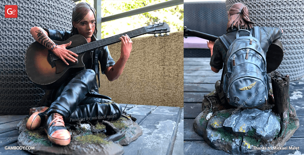 Ellie with guitar The last of us 3D STL