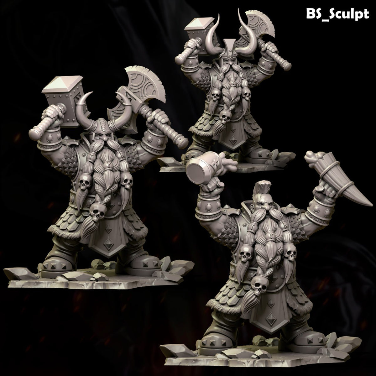 Dwarf king BS Sculpt Mini World of Warcraft 3D STL