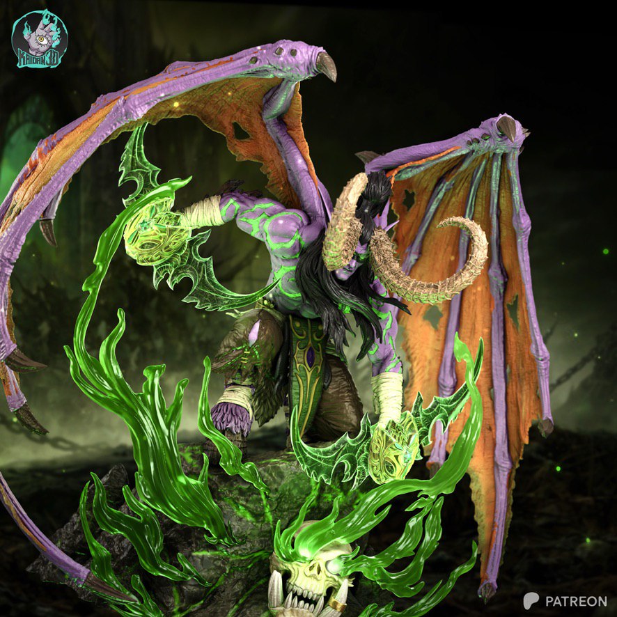 Illidan Stormrage Warcraft 3 Kaidan World of Warcraft 3D STL