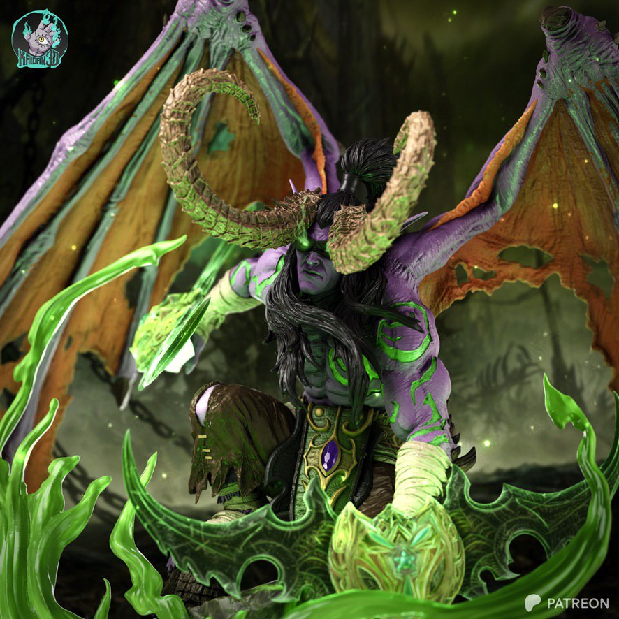 Illidan Stormrage Warcraft 3 Kaidan World of Warcraft 3D STL
