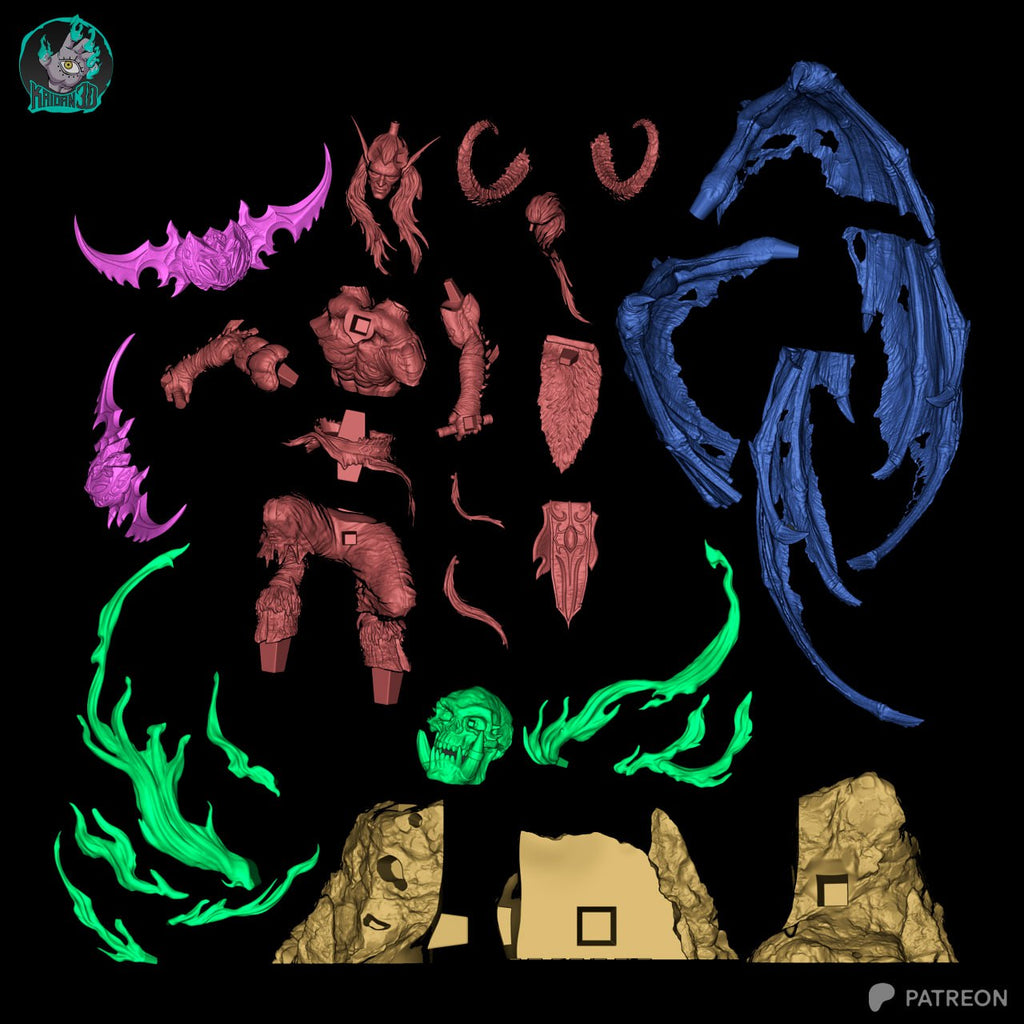 Illidan Stormrage Warcraft 3 Kaidan World of Warcraft 3D STL