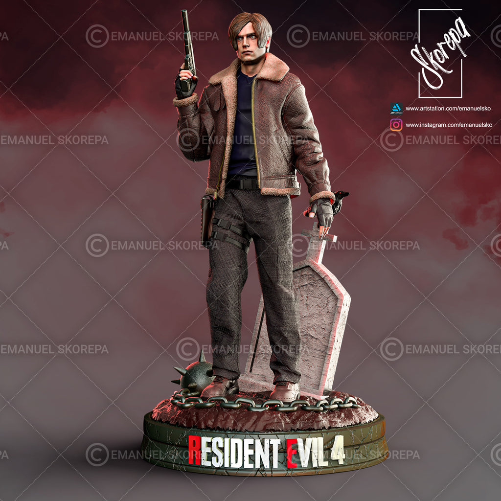 Leon kennedy Resident Evil Skorepa 3D STL