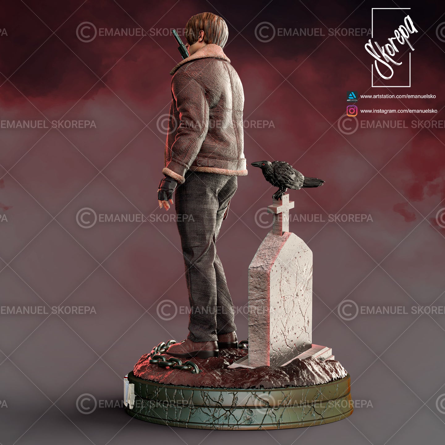 Leon kennedy Resident Evil Skorepa 3D STL