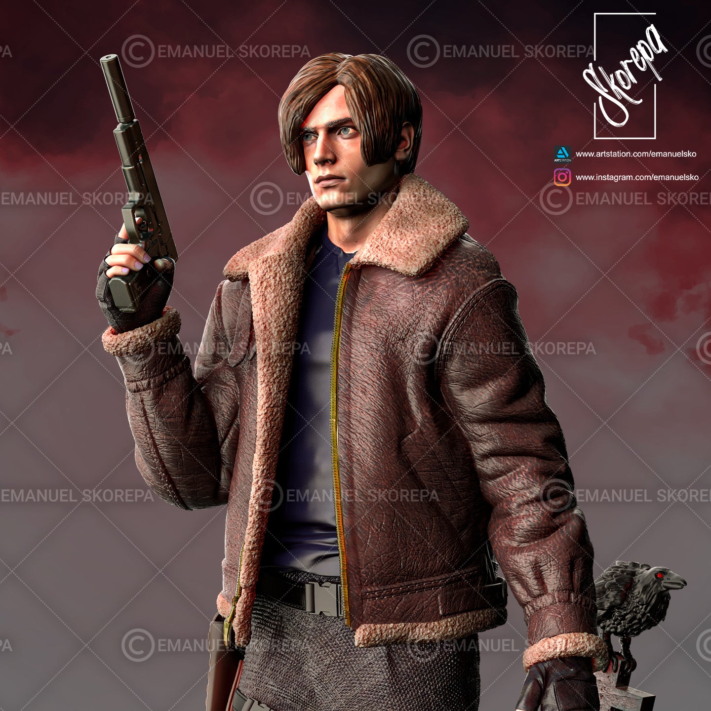 Leon kennedy Resident Evil Skorepa 3D STL