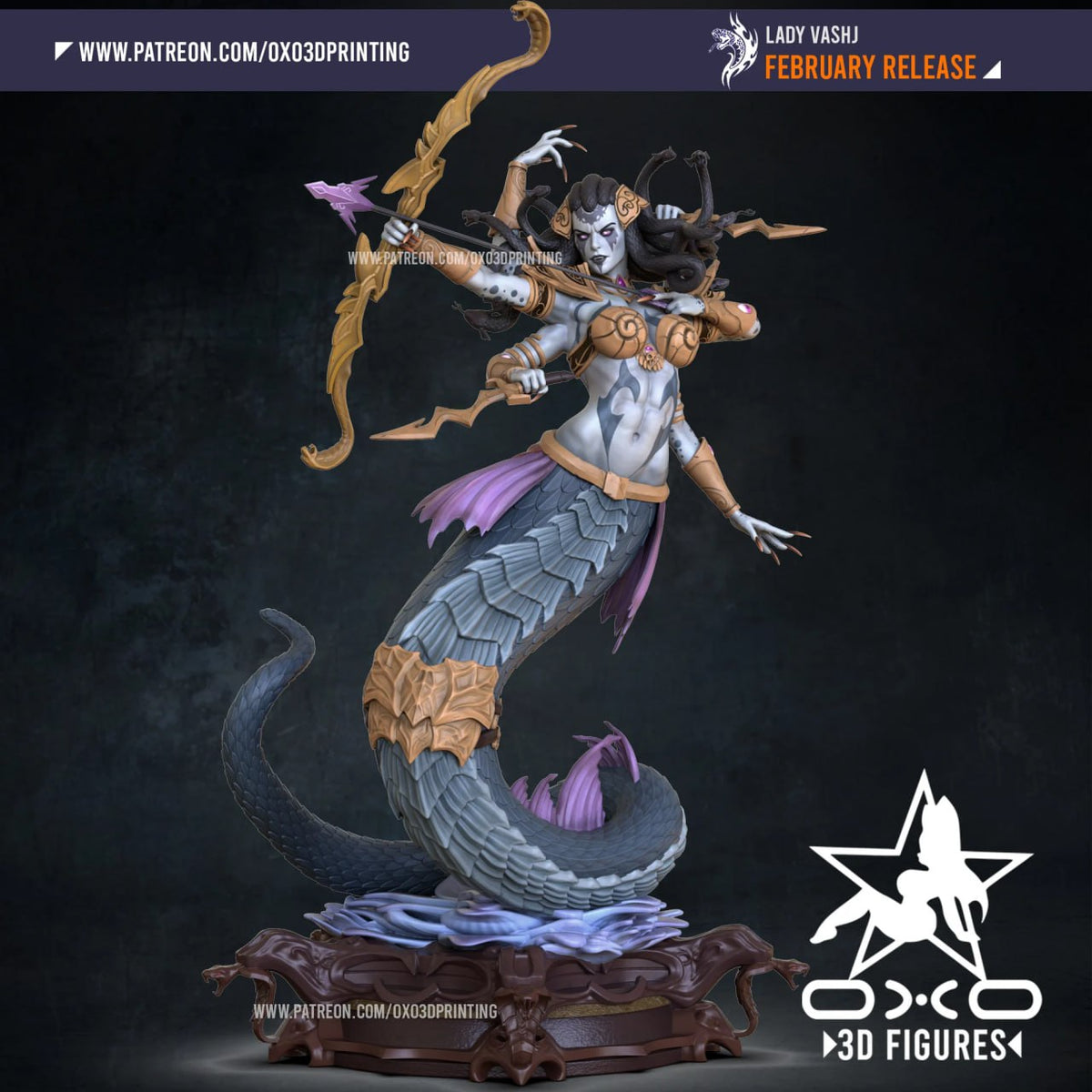 Lady Vashj oxo3D World of Warcraft 3D STL