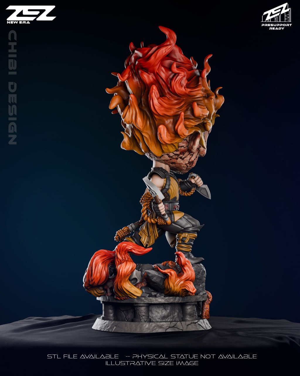 Scorpion Chibi Zez Studios Mortal Kombat 3D STL