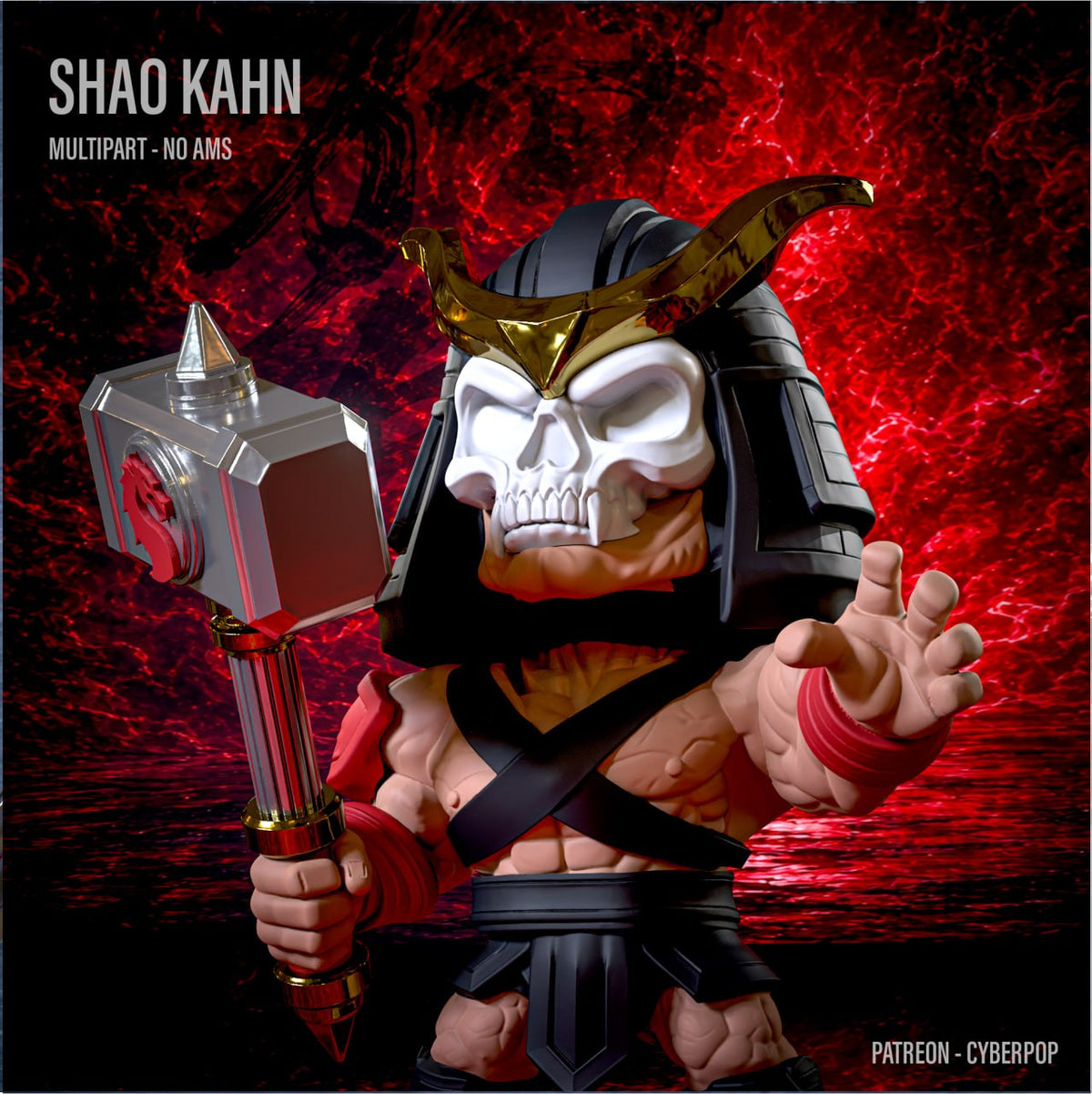 Shao Kahn Chibi Cyberpop Mortal Kombat 3D STL