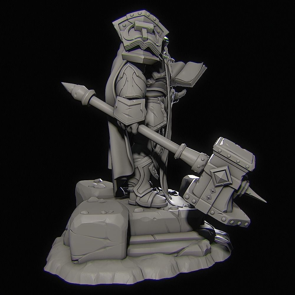 Paladin Stylized Endless Menace World of Warcraft 3D STL