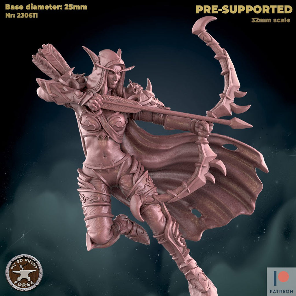 Sylvanas Windrunner Shooting World of Warcraft 3D STL