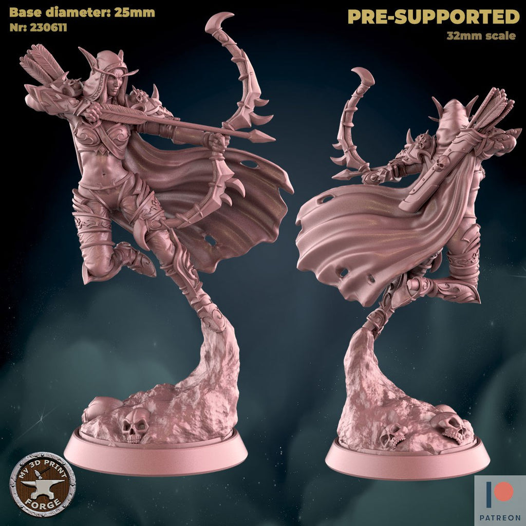 Sylvanas Windrunner Shooting World of Warcraft 3D STL