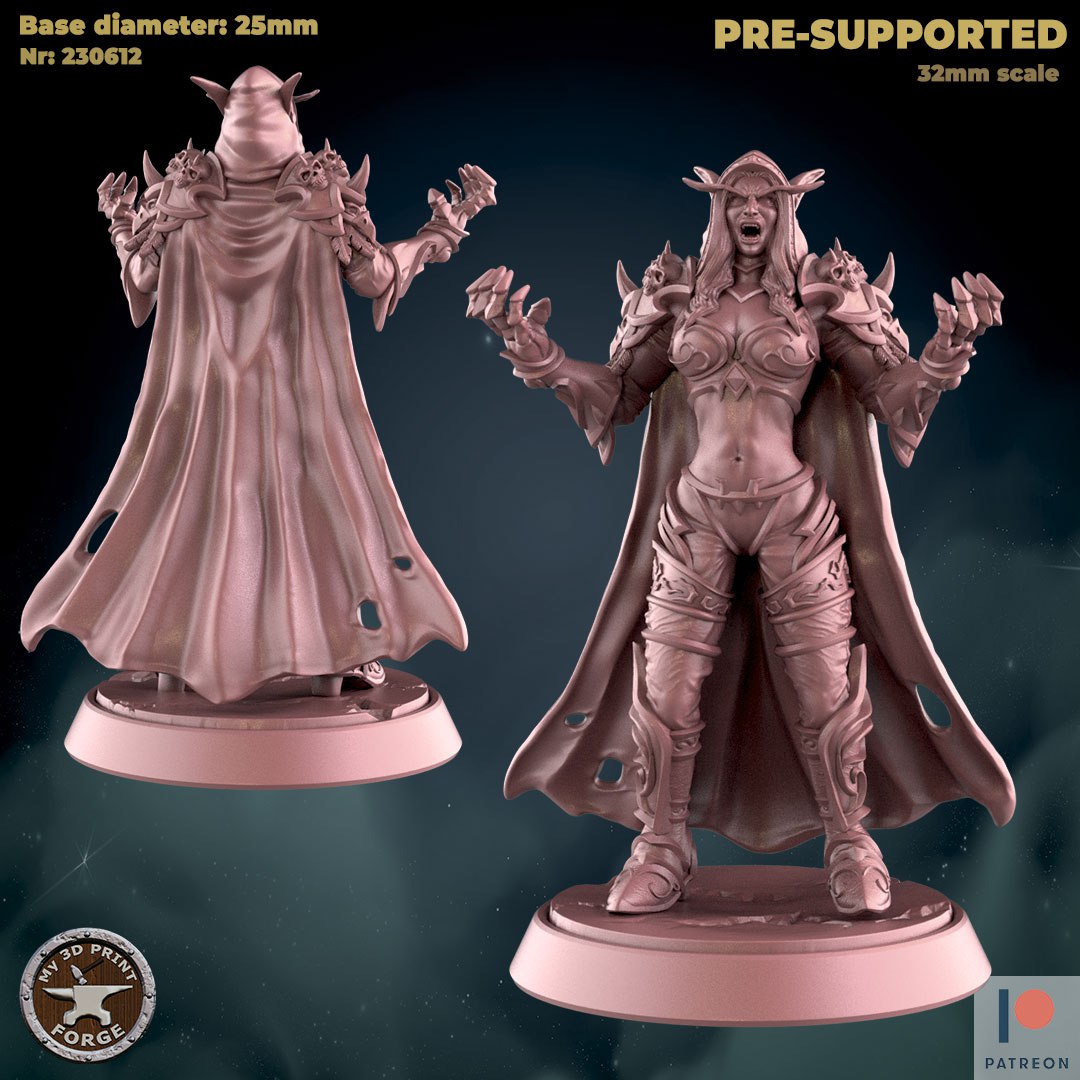 Sylvanas Windrunner Shouting World of Warcraft 3D STL