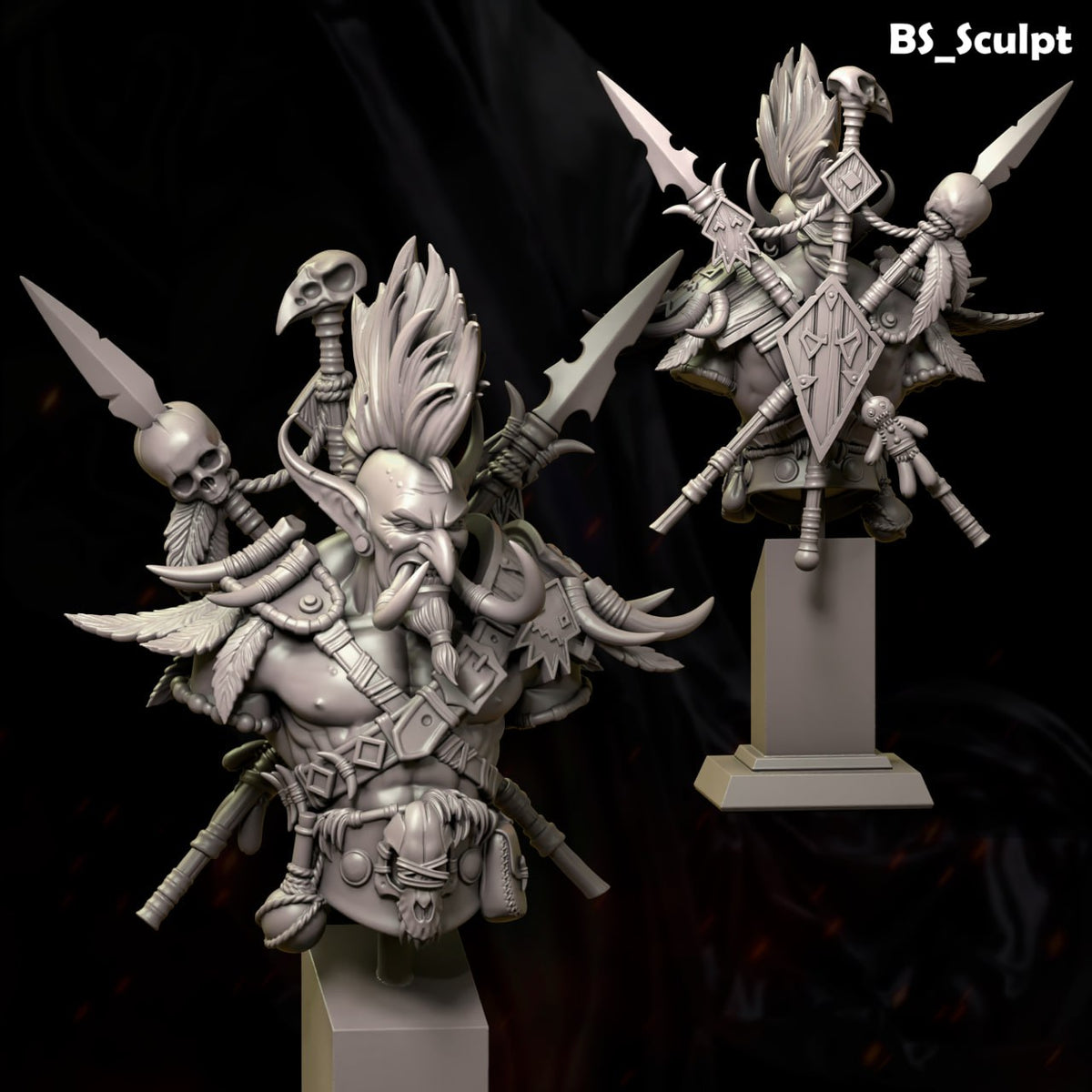 Troll Bust Master of Shadows BS Sculpt World of Warcraft 3D STL