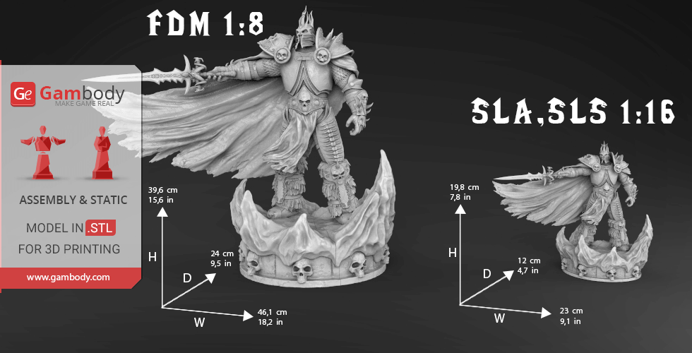 Wrath of the Lich king Arthas gambody 3D STL