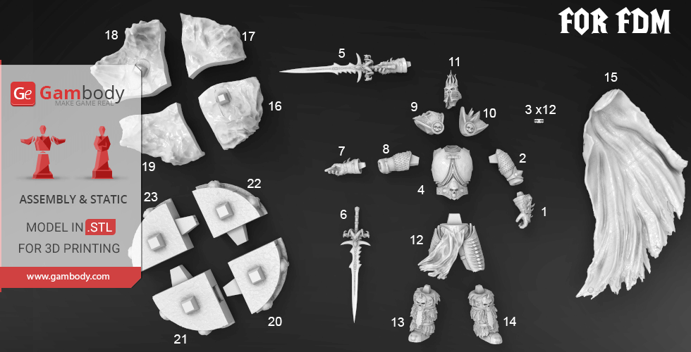 Wrath of the Lich king Arthas gambody 3D STL